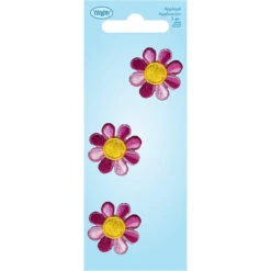 Simplicity Iron On Appliques, Tie Dye Daisy Small- 3pk