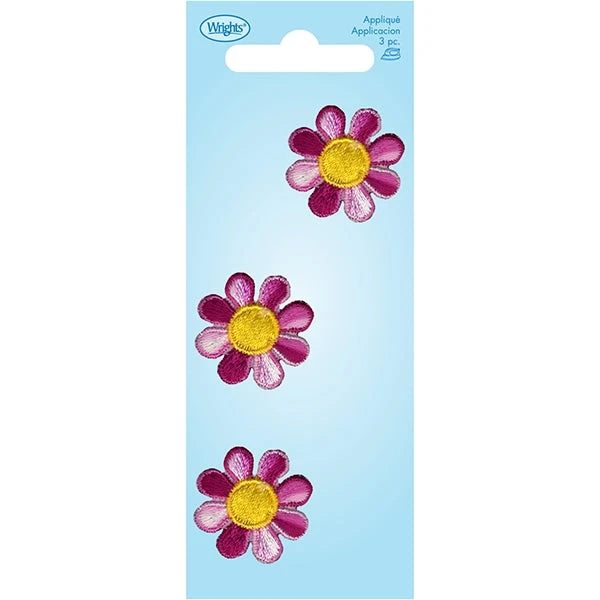 Simplicity Iron On Appliques, Tie Dye Daisy Small- 3pk 1 Simplicity Iron On Appliques, Tie Dye Daisy Small- 3pk