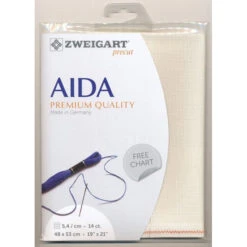 Zweigart Fat Quarter Aida, Ecru- 14 Cnt