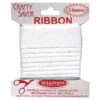 Crafty Saver Satin Ribbon, White- 25mm X 2.5m