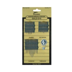 Premier® Sullivans Hand Sewing Needles & Threader, Assorted Gold Eye- 36pcs