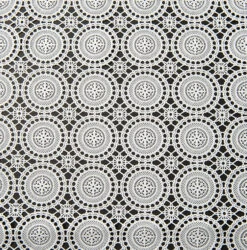 PVC Lace Runner, White Circles- Width 50cm