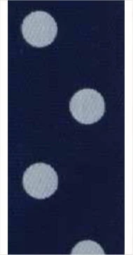 Bowtique Single Face Satin Ribbon, Dots Navy- 15mm X 5m