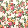 Blushing Satin Fabric, Roses White- Width 148cm