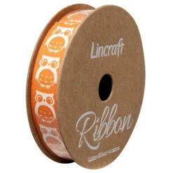 Cotton Ribbon, Owl Orange- 15mm X 3m