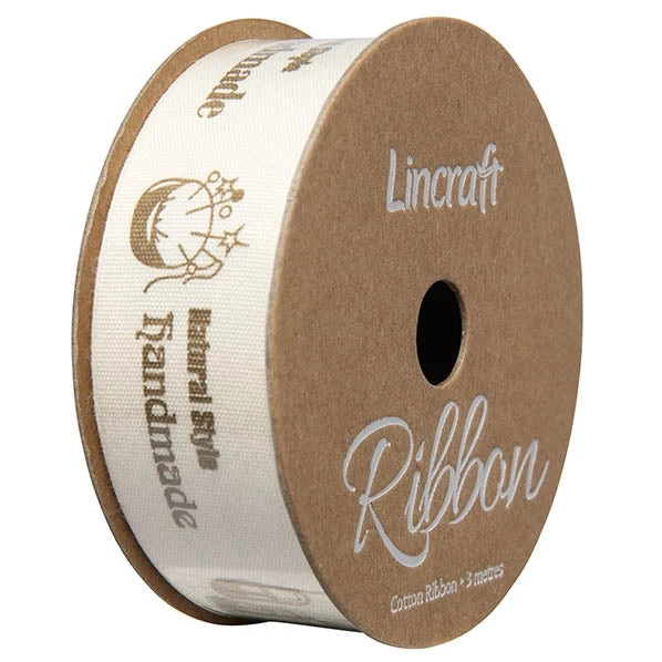 Cotton Ribbon, Handmade Natural- 25mm X 3m 1 Cotton Ribbon, Handmade Natural- 25mm X 3m