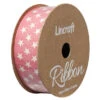 Cotton Ribbon, Stars Melon- 25mm X 3m