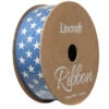 Cotton Ribbon, Stars Blue Bottle- 25mm X 3m