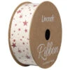 Cotton Ribbon, Blood Pink Stars- 25mm X 3m