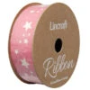 Cotton Ribbon, Stars Light Pink- 25mm X 3m