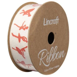 Cotton Ribbon, Dancer Red- 25mm X 3m