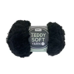 Makr Teddy Soft Crochet & Knitting Yarn, Black- 100g Polyester Yarn