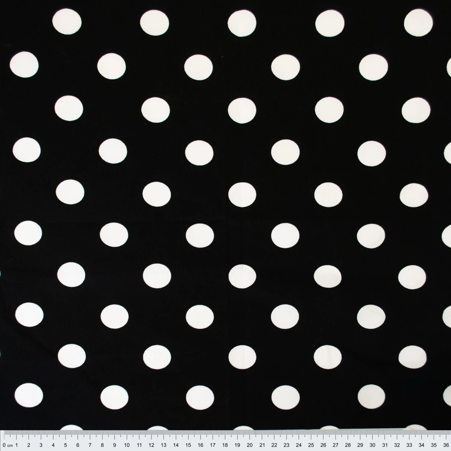 Stretch Cotton Sateen Fabric, Black & White Polka- Width 148cm 1 Stretch Cotton Sateen Fabric, Black & White Polka- Width 148cm