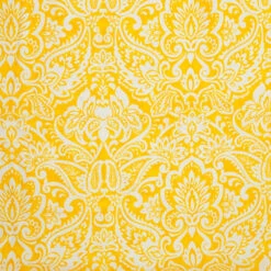 Cotton Duck Fabric, Paisley Yellow- Width 140cm