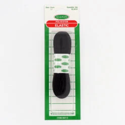 Sullivans Elastic Non Roll Poly, Black- 9 Mm