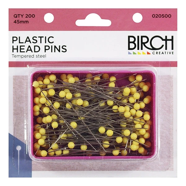 Birch Plastic Head Pins- 200pc 1 Birch Plastic Head Pins- 200pc