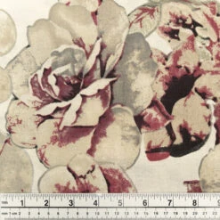 Rayon Linen Blend Fabric, Cherry Floral- 145cm