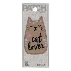 Simplicity Iron On Applique, Cat Lover- 45x74mm