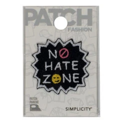 Simplicity Iron On Applique, No Hate Zone- 40x37mm