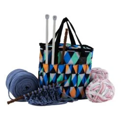 Knitting Storage Bag, Geometric- 23x14x26cm -Sewing Supplies Store 30637054 3