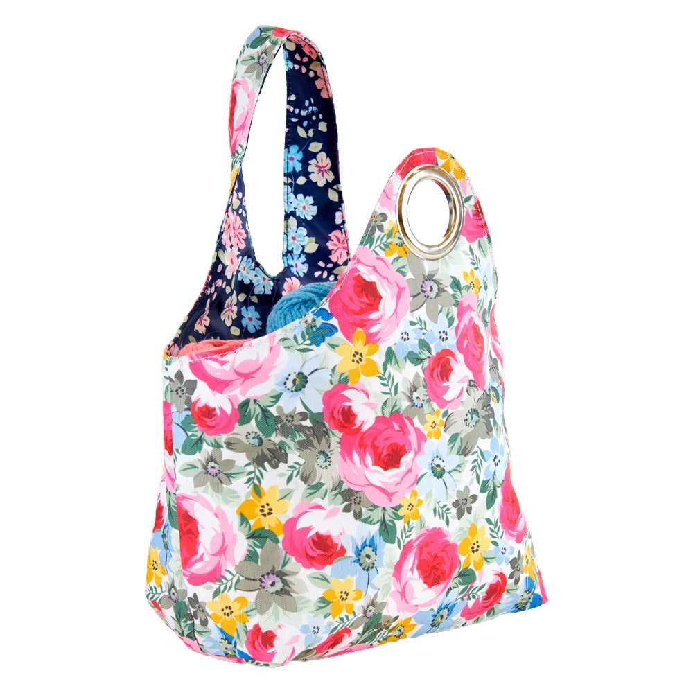 Mayd Reversible Knitting Storage Bag, English Rose 1 Mayd Reversible Knitting Storage Bag, English Rose