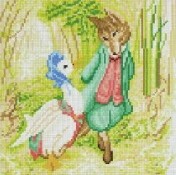 Craft Buddy Peter Rabbit Crystal Art Canvas Kit, Jemima Puddle-Duck And Mr Fox- 30x30m