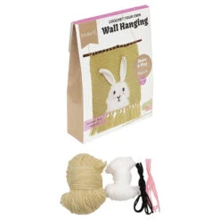 Make & Play 3D Wall Hangings Crochet Kit, Rabbit- 23x25cm -Sewing Supplies Store 30690684c