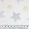 Printed Coral Fleece Fabric, White Stars- Width 155cm