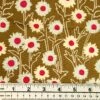 Printed Rayon Fabric, White Flowers- Width 140cm
