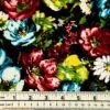 Printed Stretch Sateen Fabric, Colour Flowers- Width 145cm