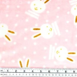 Printed Coral Fleece Fabric, Rabbit- Width 155cm