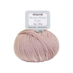 Heirloom Merino Magic 8ply Crochet & Knitting Yarn, Bone- 50g Wool Yarn