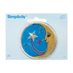 Simplicity Iron On Applique, Moon Shooting Star