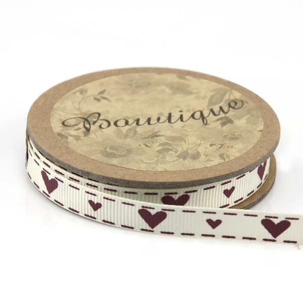 Bowtique Grosgrain Ribbon, Heart Kisses- 15mm X 5m 1 Bowtique Grosgrain Ribbon, Heart Kisses- 15mm X 5m