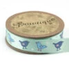 Bowtique Satin Ribbon, Blue Birdies- 15mm X 5m
