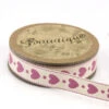 Bowtique Cotton Ribbon, Pink Hearts- 15mm X 5m