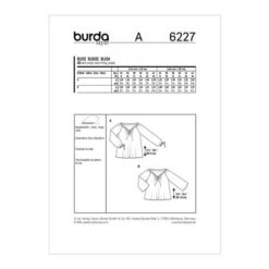 Burda Pattern X06227 Misses' Blouse (8-18) -Sewing Supplies Store 6227