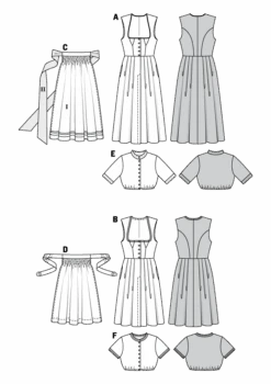 Burda Pattern 6268 Misses' Jumper Dress In Dirndl-Style, Blouse And Apron 14 Burda Pattern 6268 Misses' Jumper Dress In Dirndl-Style, Blouse And Apron -Sewing Supplies Store 6268 M
