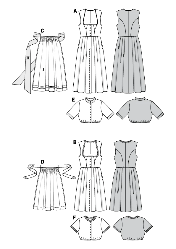 Burda Pattern 6268 Misses' Jumper Dress In Dirndl-Style, Blouse And Apron 3 Burda Pattern 6268 Misses' Jumper Dress In Dirndl-Style, Blouse And Apron - Image 3