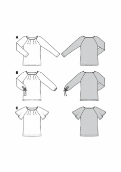 Burda Pattern 6329 Misses' Raglan Top -Sewing Supplies Store 6329 M