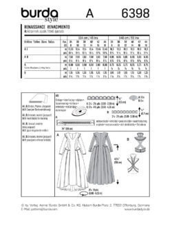 Burda Pattern B6398 (8-18) -Sewing Supplies Store 6398 back envelope us 0cdcf84b da88 40ac a982 96040fe6e689