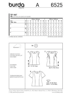 Burda Pattern 6525 (8-20) 10 Burda Pattern 6525 (8-20) -Sewing Supplies Store 6525 back envelope us 585498d7 c83e 436b 8e36 f0b61d3a9eb3