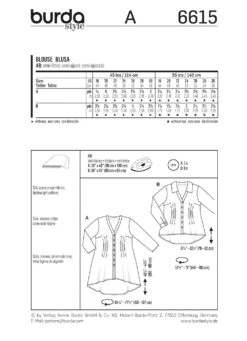 Burda Pattern 6615 (18-30) -Sewing Supplies Store 6615 back envelope us