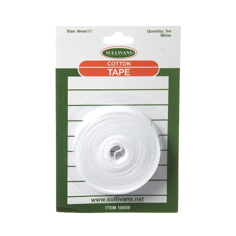 Sullivans Cotton Tape, White- 9mm X 5m 1 Sullivans Cotton Tape, White- 9mm X 5m