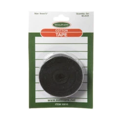 Sullivans Cotton Tape, Black- 9mm X 5m