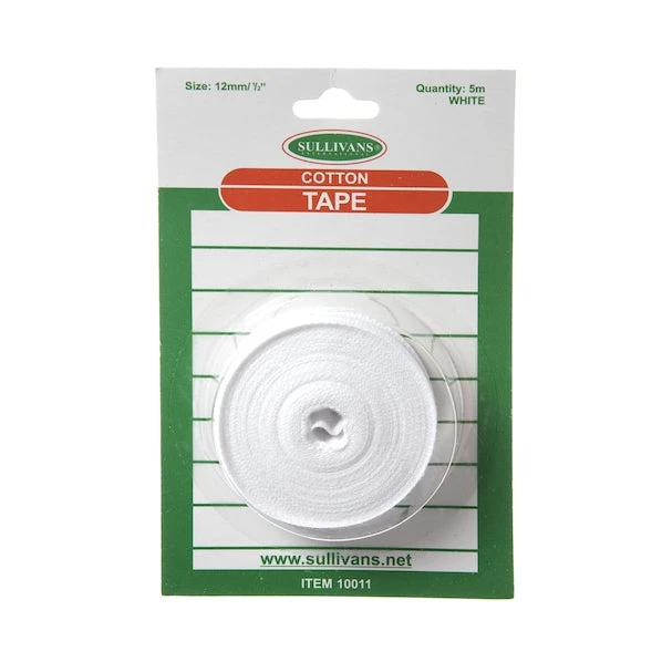 Cotton Tape, White- 12mm X 5m 1 Cotton Tape, White- 12mm X 5m