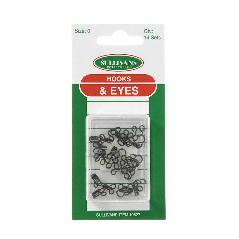 Sullivans Hooks & Eyes, Black- 14 Sets 1 Sullivans Hooks & Eyes, Black- 14 Sets
