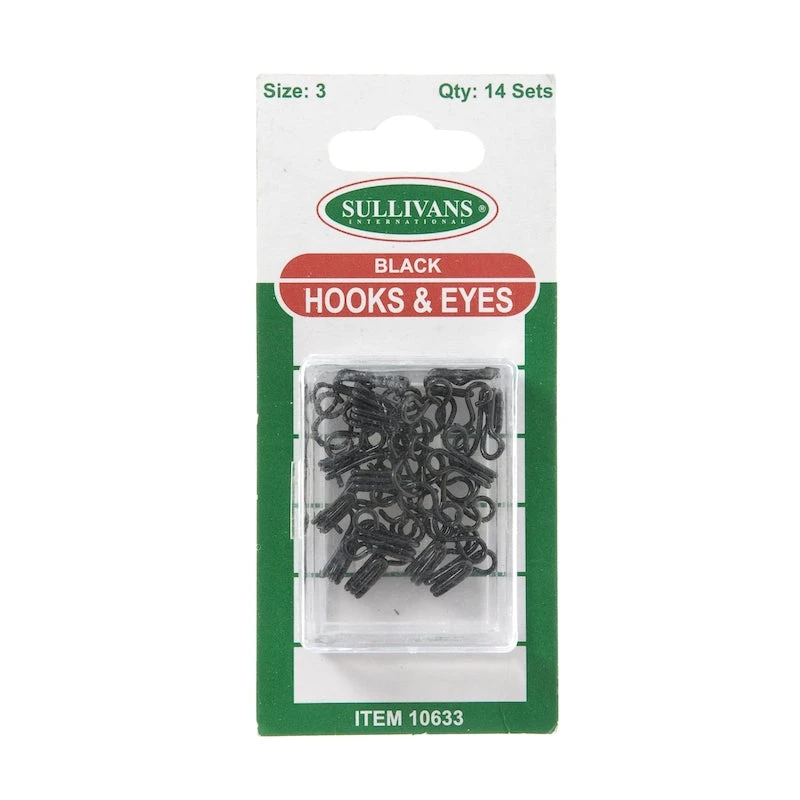 Sullivans Hooks & Eyes, Black- 14 Sets 4 Sullivans Hooks & Eyes, Black- 14 Sets - Image 4