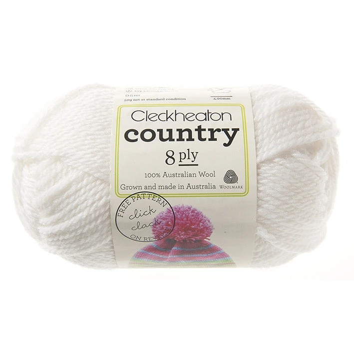 Cleckheaton Country 8ply Crochet & Knitting Yarn, Cream- 50g Wool Yarn 1 Cleckheaton Country 8ply Crochet & Knitting Yarn, Cream- 50g Wool Yarn