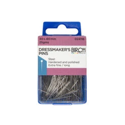 Birch Dressmaker Pins, Steel- 25gms